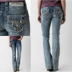 Rock Revival Betty Boot Cut Embellished Jeans Size 27